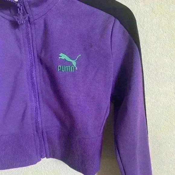 PUMA X DUA LIPA T7 ROYAL PURPLE CROPPED LOGO JACKET SIZE XS - Picture 9 of 10